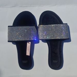 NWT Victoria’s Secret Embellished Velvet Slides Medium 8.5/9.5